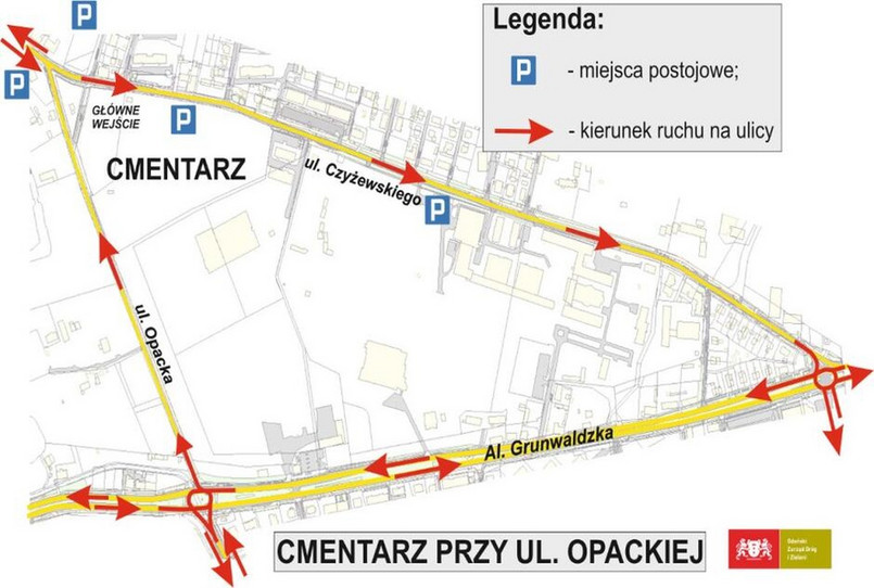Cmentarz Oliwski w Gdańsku - organizacja ruchu
