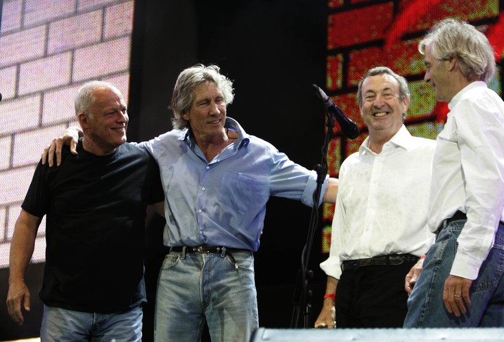 Muzycy Pink Floyd na koncercie 'Live 8' w 2005 roku