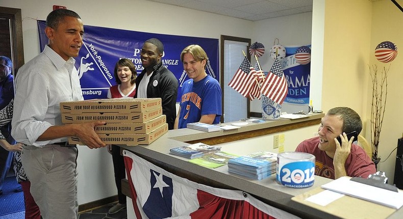 Campaign staff is typically stocked with comfort food — but one can only eat pizza so many days in a row.MANDEL NGAN