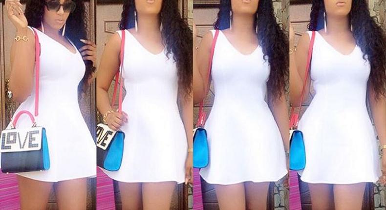 Rukky Sanda rocking a white short dress