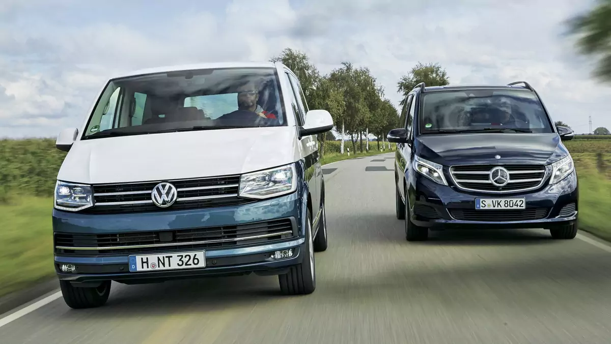 Porównanie: Volkswagen T6 2.0 BiTDI droższy od Mercedesa V 250 d