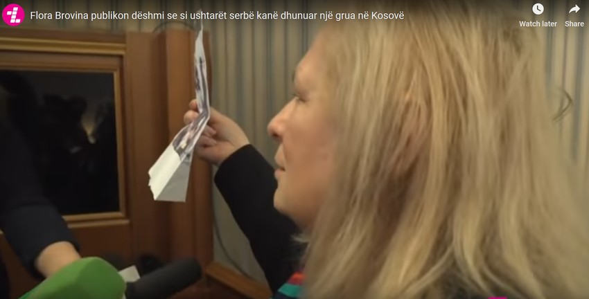 Fljora Brovina sa lažnom fotografijom silovanja