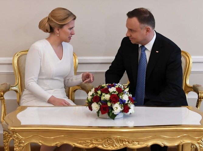 Zuzana Czaputova i Andrzej Duda