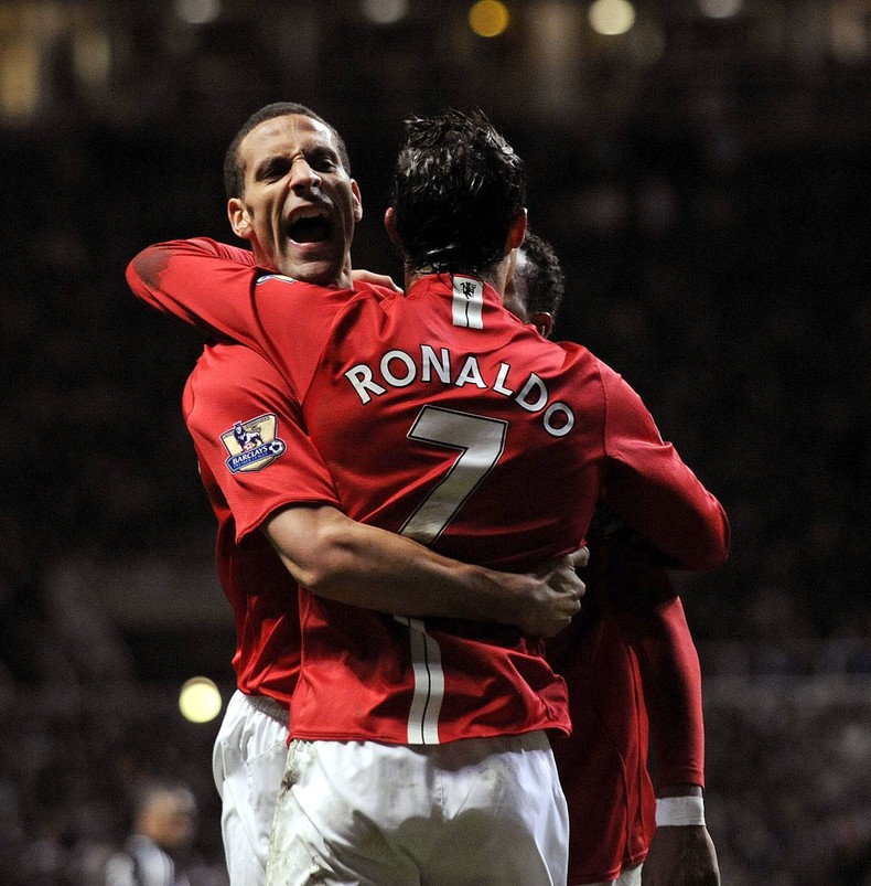 Cristiano Ronaldo and Rio Ferdinand at Manchester United