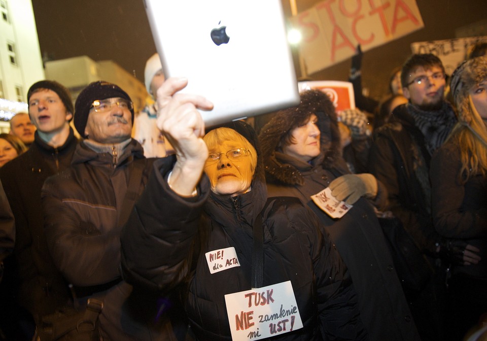 Protest przeciwko ACTA w Gdyni