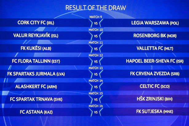 Irlandzki Cork City FC rywalem Legii Warszawa w eliminacjach do Ligi Mistrzów