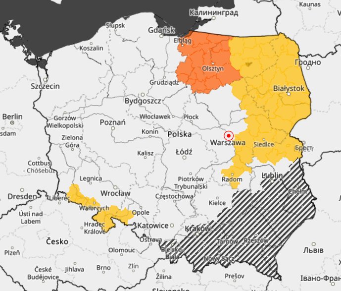 Ostrzeżenia IMGW. Stan na godz. 17 w sobotę 11 grudnia 2022 r.