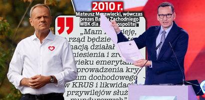 Morawiecki już zapomniał, co mówił? Tak radził Tuskowi w sprawie podwyższenia wieku emerytalnego