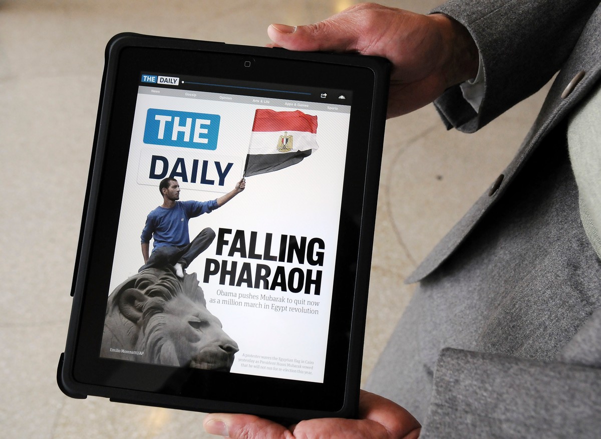 Rupert Murdoch zainaugurował wydawanie „The Daily” - pierwszej w historii gazety codziennej stworzonej specjalnie na iPada. Fot. Jonathan Fickies/Bloomberg