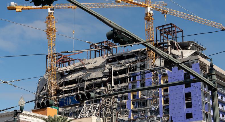 Two Bodies Remain Trapped in Rubble of New Orleans Hotel Collapse