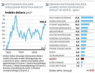 Notowania dolara względem koszyka walut
