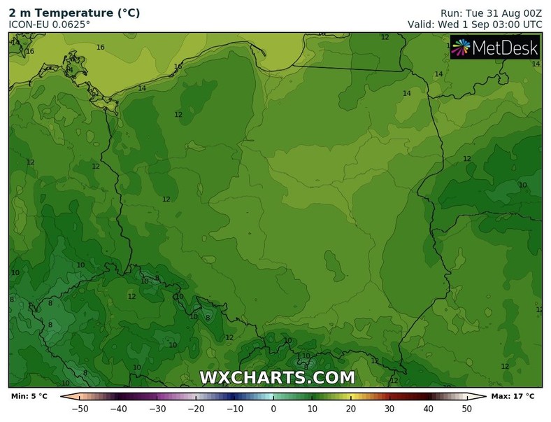 O świcie temperatura spadnie do 8-15 st. C