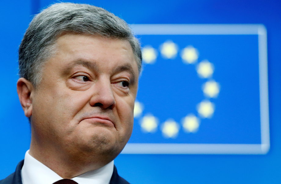 Ukrainian President Petro Poroshenko at a news conference following a EU-Ukraine summit in Brussels on November 24.