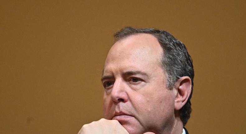 US Representative Adam Schiff looks on during the sixth hearing by the House Select Committee to Investigate the January 6th Attack on the US Capitol, in Washington, DC, on June 28, 2022.