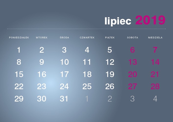 W lipcu 2019 roku nie będzie możliwości przedłużenia weekendu