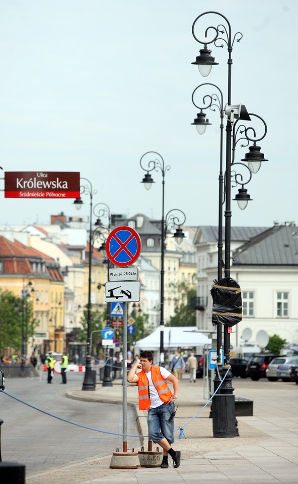 WARSZAWA TRAKT KRÓLEWSKI PRZED WIZYTĄ OBAMY