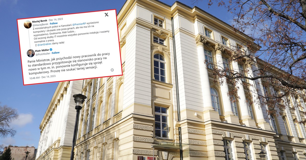 Z pomieszczeń w Kancelarii Premiera zniknęły komputery i drukarki. Szybka odpowiedź Piotra Müllera