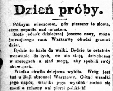 Kurier Warszawski - 15 sierpnia 1920 r.