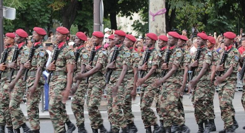 A cross section of Cameroonian soldiers