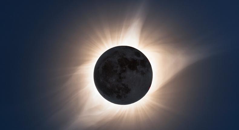 The 2017 total solar eclipse at 100% totality.John Finney photography / Getty Images