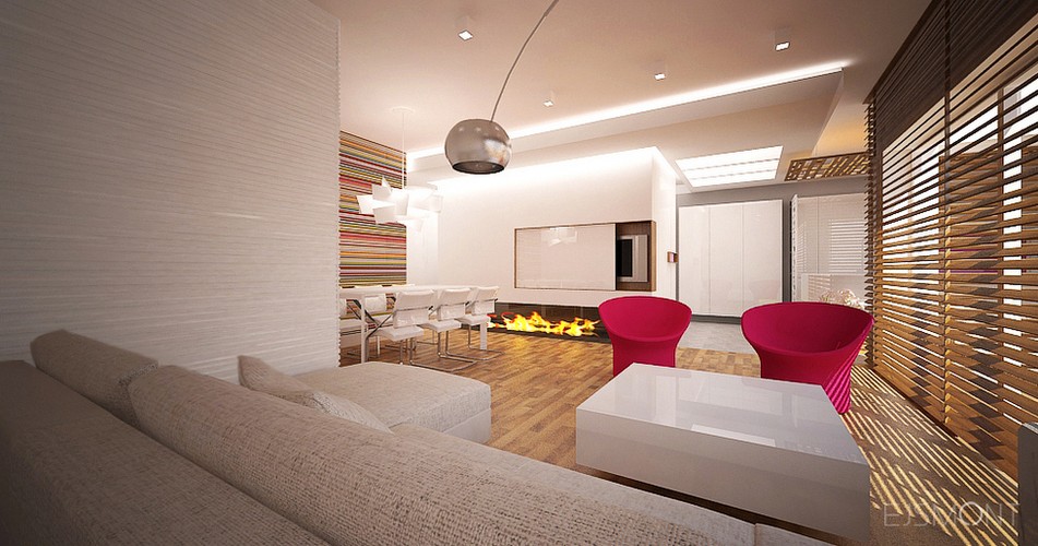 Apartament z odważną kolorystyka - projekt Ejsmont