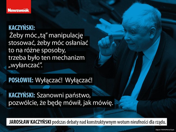 Jarosław Kaczyński Sejm włanczać