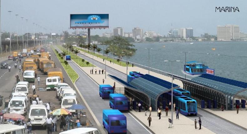 projected view of Lagos light rail after completion 