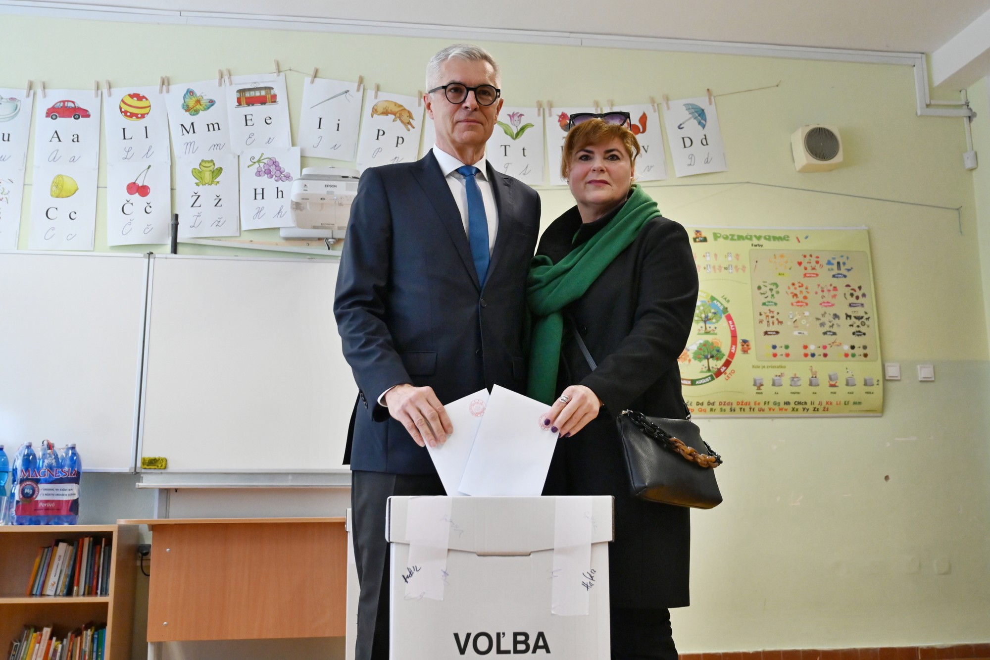 Kandidát na prezidenta SR Ivan Korčok hlasoval v prvom kole prezidentských volieb v Senci.