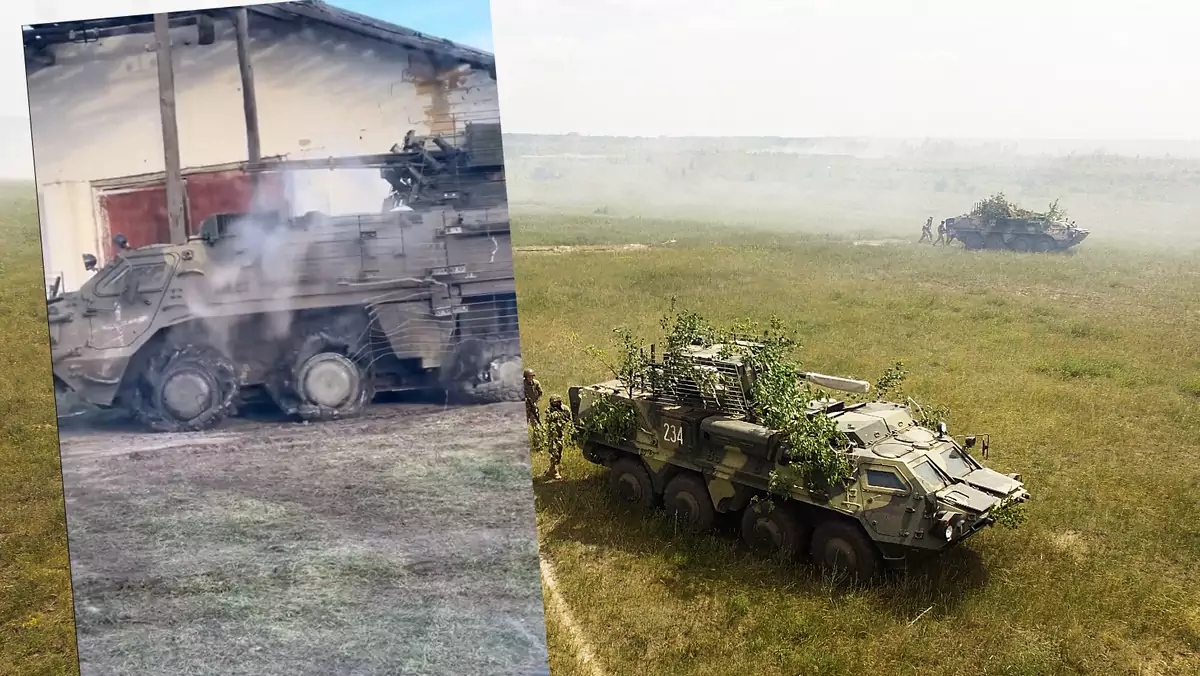 BTR-4 Bucefał uszkodzony przez minę