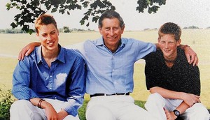 King Charles III (then Prince Charles), Prince William, and Prince Harry in their 1999 Christmas card.John Stillwell - PA Images/PA Images via Getty Images