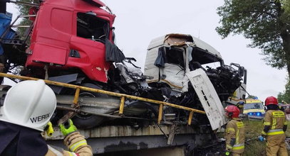 Tragiczny wypadek pod Zgierzem. Dwie ciężarówki pojechały prosto na czołówkę