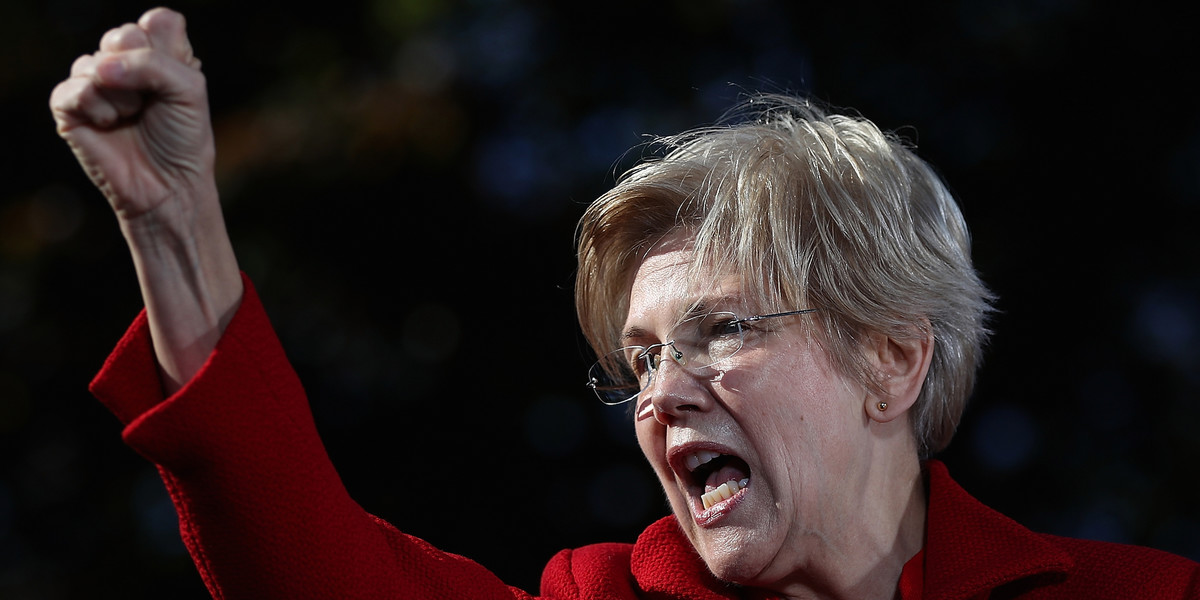 ELIZABETH WARREN RAILS AT TRUMP: 'Wall Street bankers and lobbyists ... may be toasting each other with Champagne'