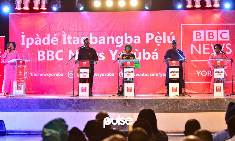 Lagos governorship candidates at a governorship debate organised by the British Broadcasting Corporation (BBC) Yoruba News Service on Saturday, January 26, 2019 