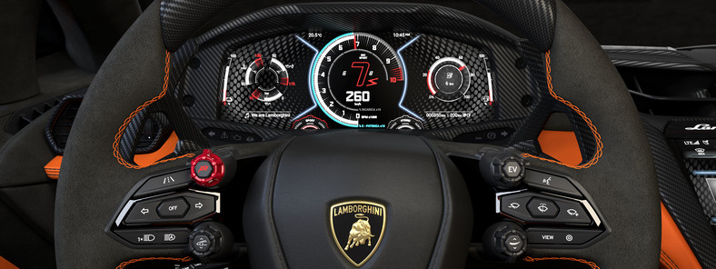 Wirtualne zegary hybrydowego Lamborghini LB744