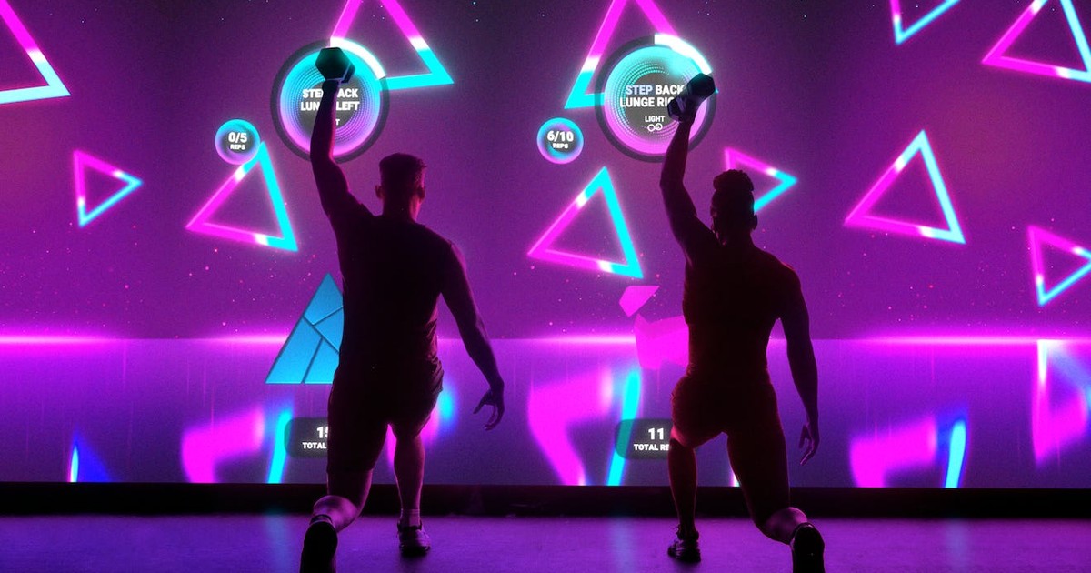 View of See inside the AI-powered fitness studio that's led by virtual trainers ...