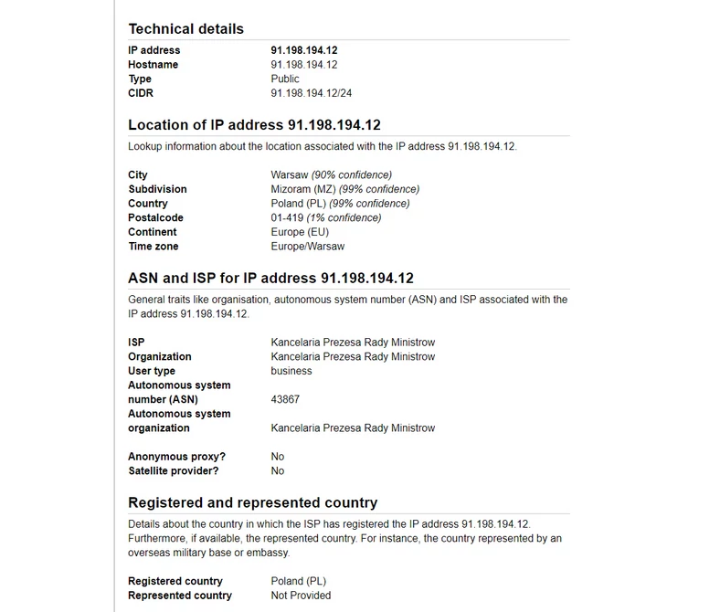 Informacje o adresie IP z rzekomego maila ministra Dworczyka 
