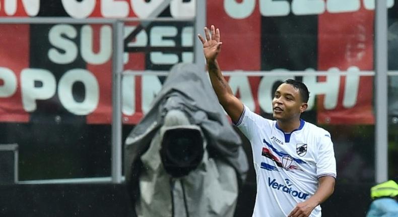 Striker Luis Muriel, pictured in February 2017, has accepted a 20 million euro ($22.8 million) deal to join Sevilla FC, a record amount for the club