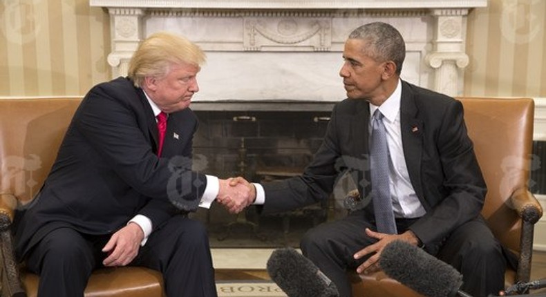 President-elect and Obama hold cordial 90-minute meeting in Oval Office