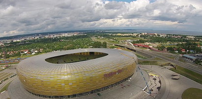 Demontaż liter ze stadionu w Gdańsku