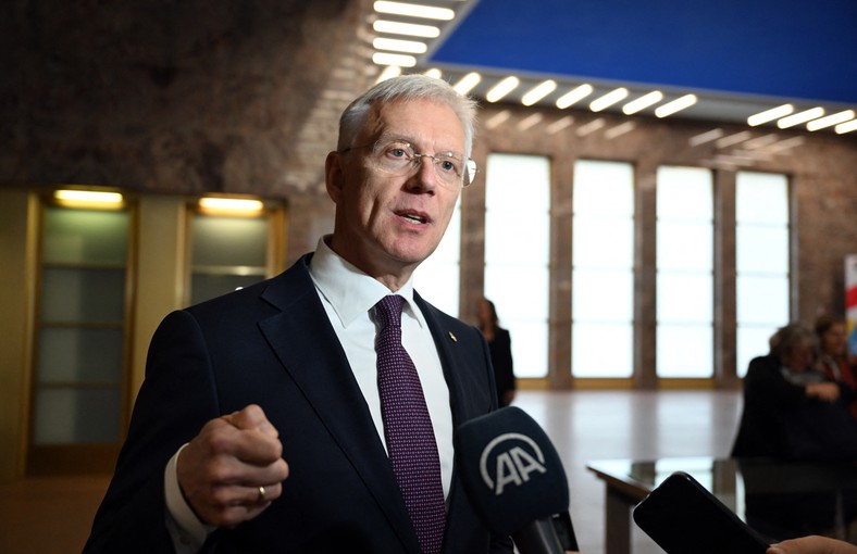 Latvian Foreign Minister Kriszjanis Karins at the Ministerial Conference on EU Enlargement on November 2, 2023 in Berlin, Germany.