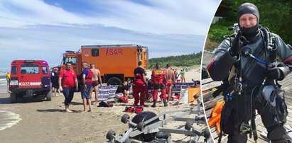 Gdy fala porwała plażowiczów w Jantarze, na pomoc ruszył im strażak Przemek. Bohatersko uratował dwie osoby!