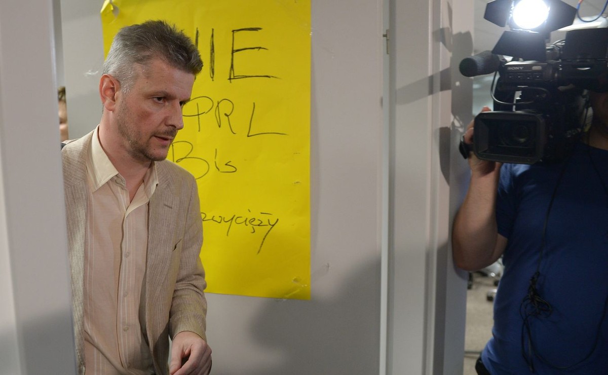 Prokurator Józef Gacek w redakcji tygodnika "Wprost"