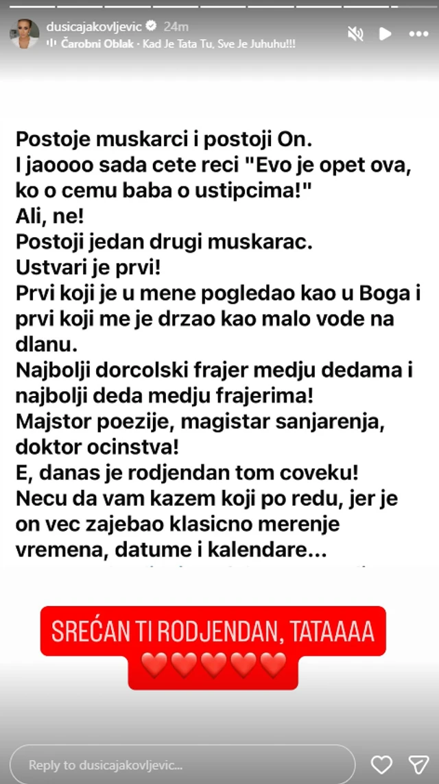 "Postoje muškarci i postoji ON" Dušica Jakovljević javno čestitala rođendan najvažnijem čoveku: "Prvi koji je u mene gledao kao u Boga"