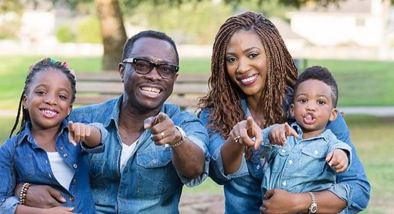 Julius Agwu and family rock denim on denim in new photo