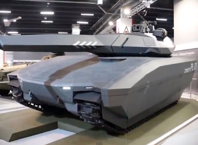 Makieta czołgu przyszłości PL-01 Concept.