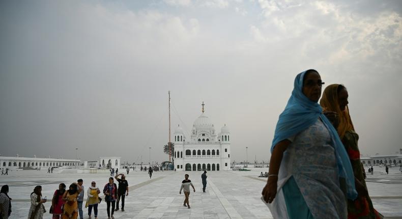 The shrine to Guru Nanak, the founder of Sikhism, lies in the Pakistani town of Kartarpur, near the Indian border