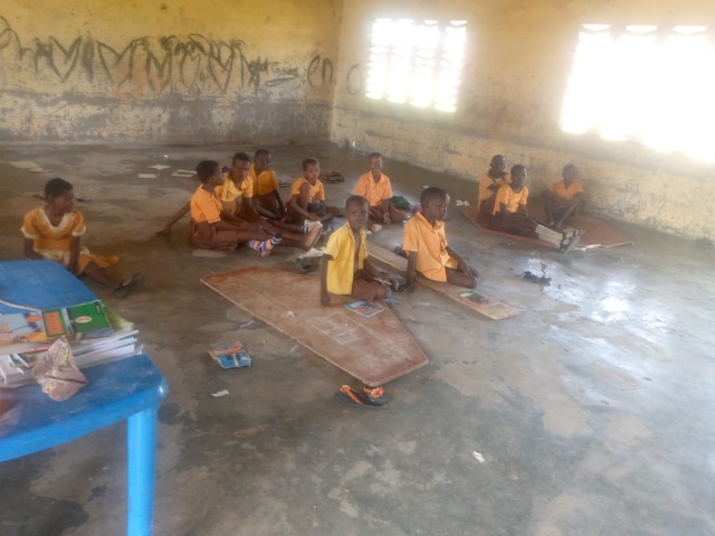 Pupils on bare floor