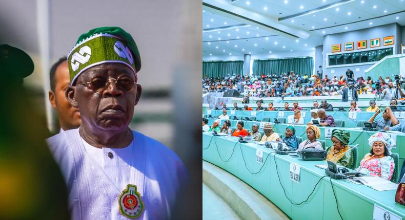 President Bola Tinubu will be inaugurating the legislature of the 6th ECOWAS Parliament in Abuja on Thursday April 4, 2024. [Asiwaju Bola Ahmed Tinubu and ECOWAS Parliament/Facebook]