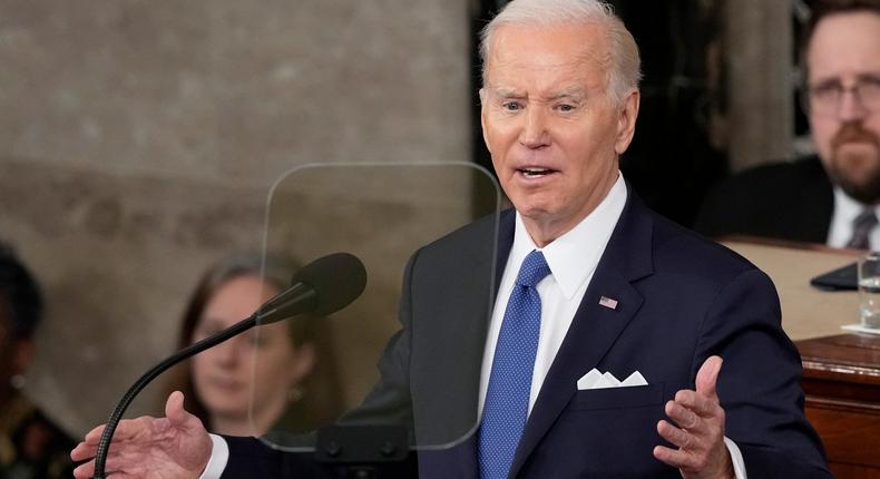 President Joe Biden delivers the State of the Union address to a joint session of Congress at the U.S. Capitol, Tuesday, Feb. 7, 2023, in Washington.Susan Walsh/Associated Press