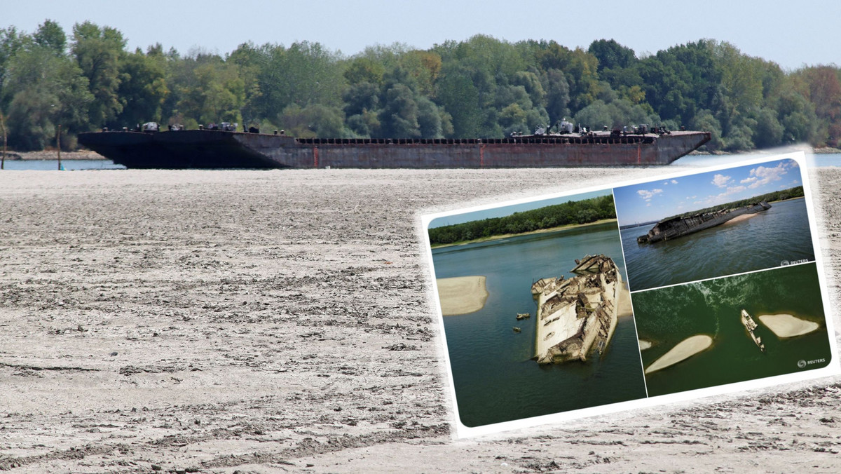 Susza w Serbii. Niski poziom Dunaju odsłonił okręty z czasów II wojny światowej